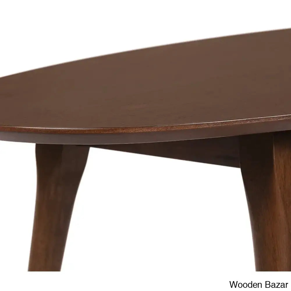 Clemintinne Ellie Decor Mid-Century Modern Oval Coffee And Center Table With Brass Accents