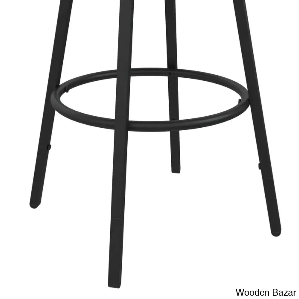 Clintwoodz Swivel Upholstered Adjustable Height Counter And Bar Stool With Metal Frame (Set Of 3)