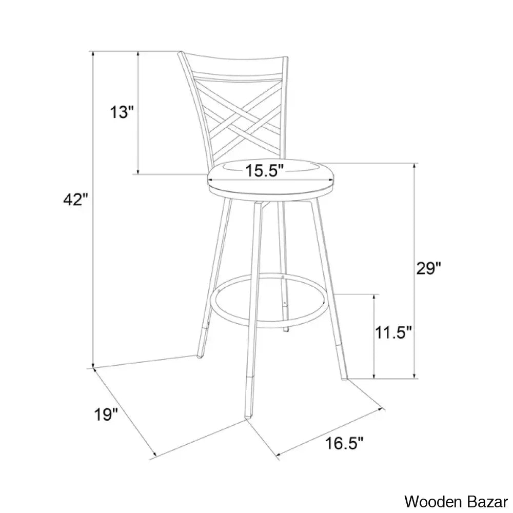 Clintwoodz Swivel Upholstered Adjustable Height Counter And Bar Stool With Metal Frame (Set Of 3)