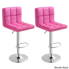 Colebrooko Swivel Upholstered Adjustable Height Counter And Bar Stool With Metal Frame (Set Of 2)