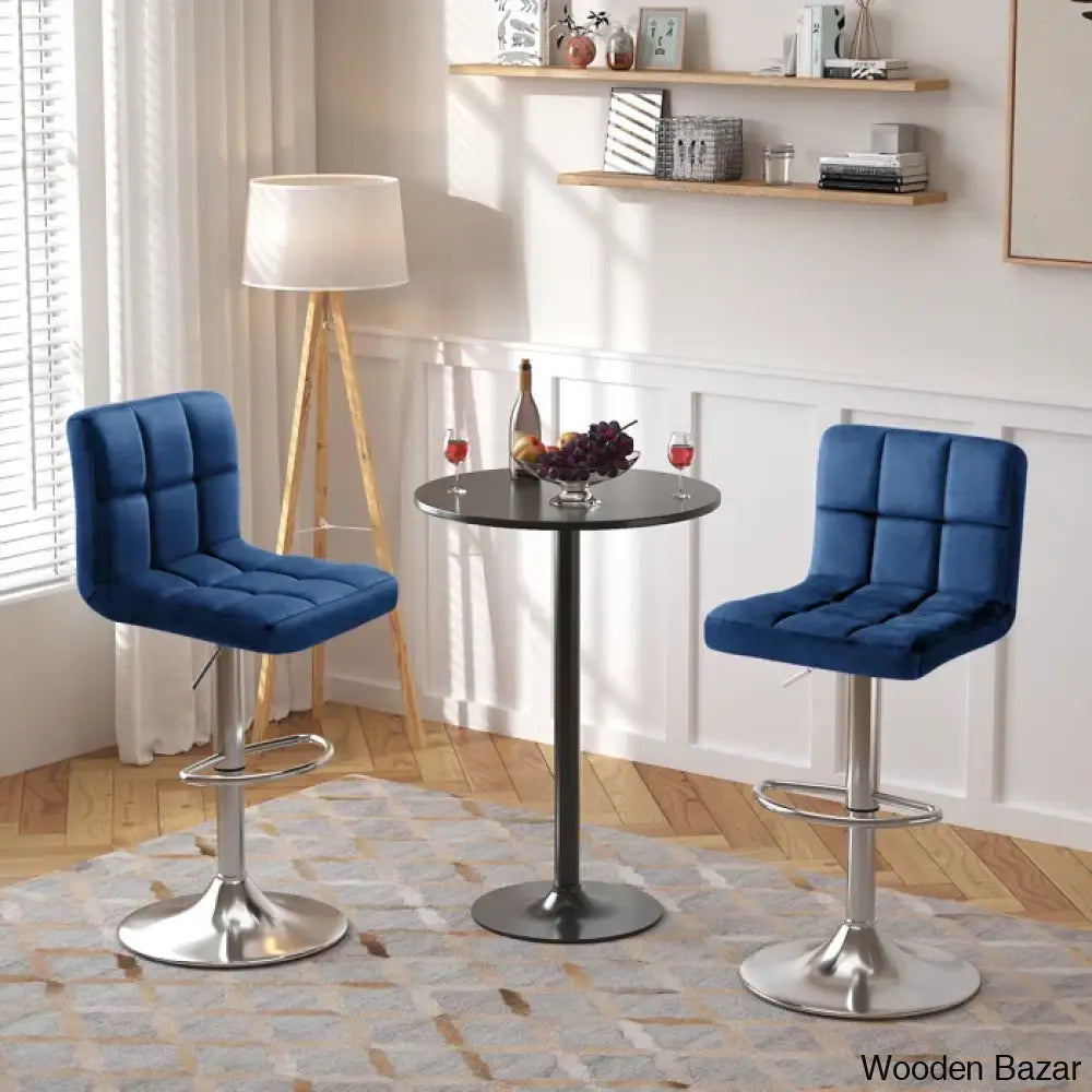 Colebrooko Swivel Upholstered Adjustable Height Counter And Bar Stool With Metal Frame (Set Of 2)