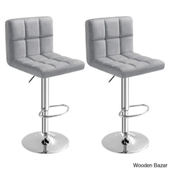 Colebrooko Swivel Upholstered Adjustable Height Counter And Bar Stool With Metal Frame (Set Of 2)