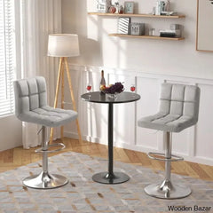 Colebrooko Swivel Upholstered Adjustable Height Counter And Bar Stool With Metal Frame (Set Of 2)