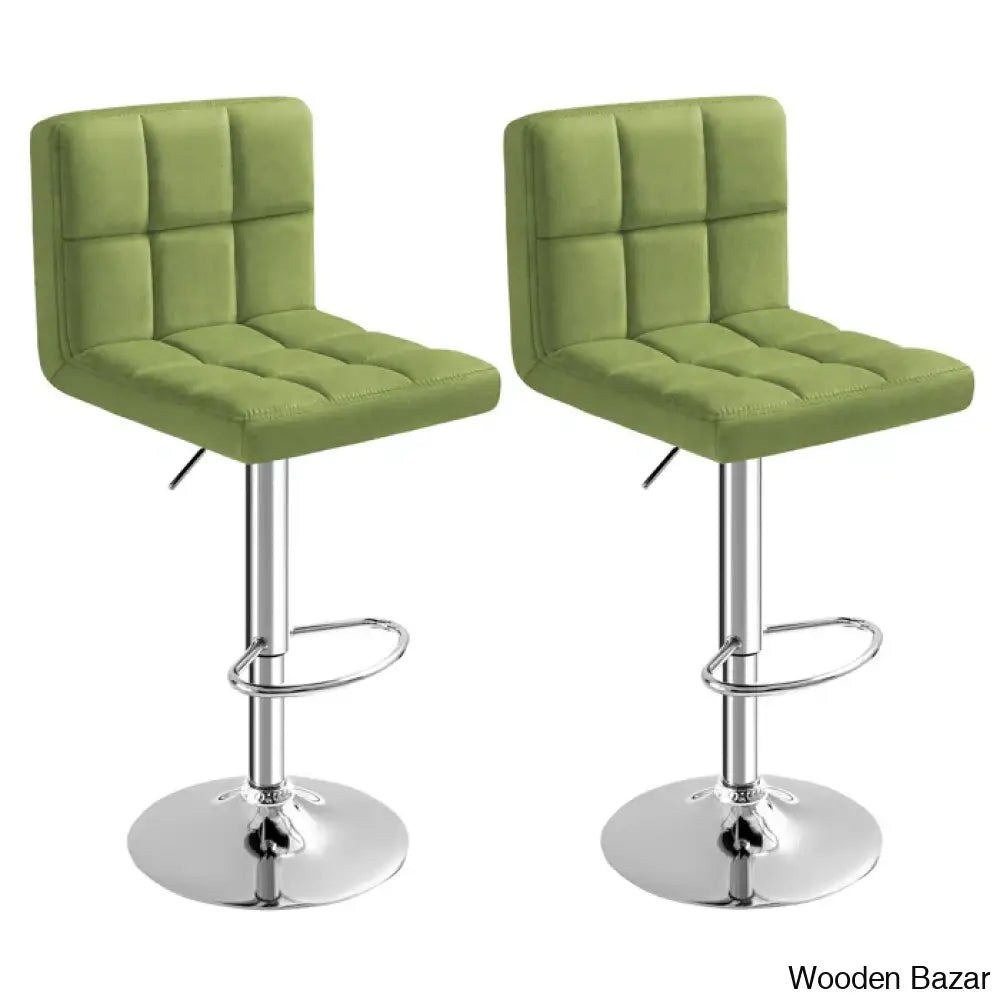 Colebrooko Swivel Upholstered Adjustable Height Counter And Bar Stool With Metal Frame (Set Of 2)