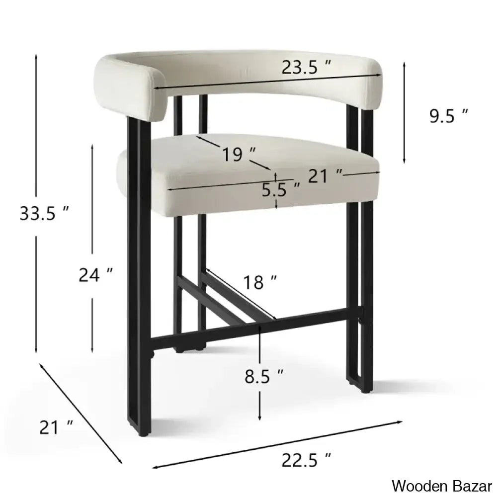 Colrainw Swivel Upholstered 24’’ Counter And Bar Stool With Metal Frame