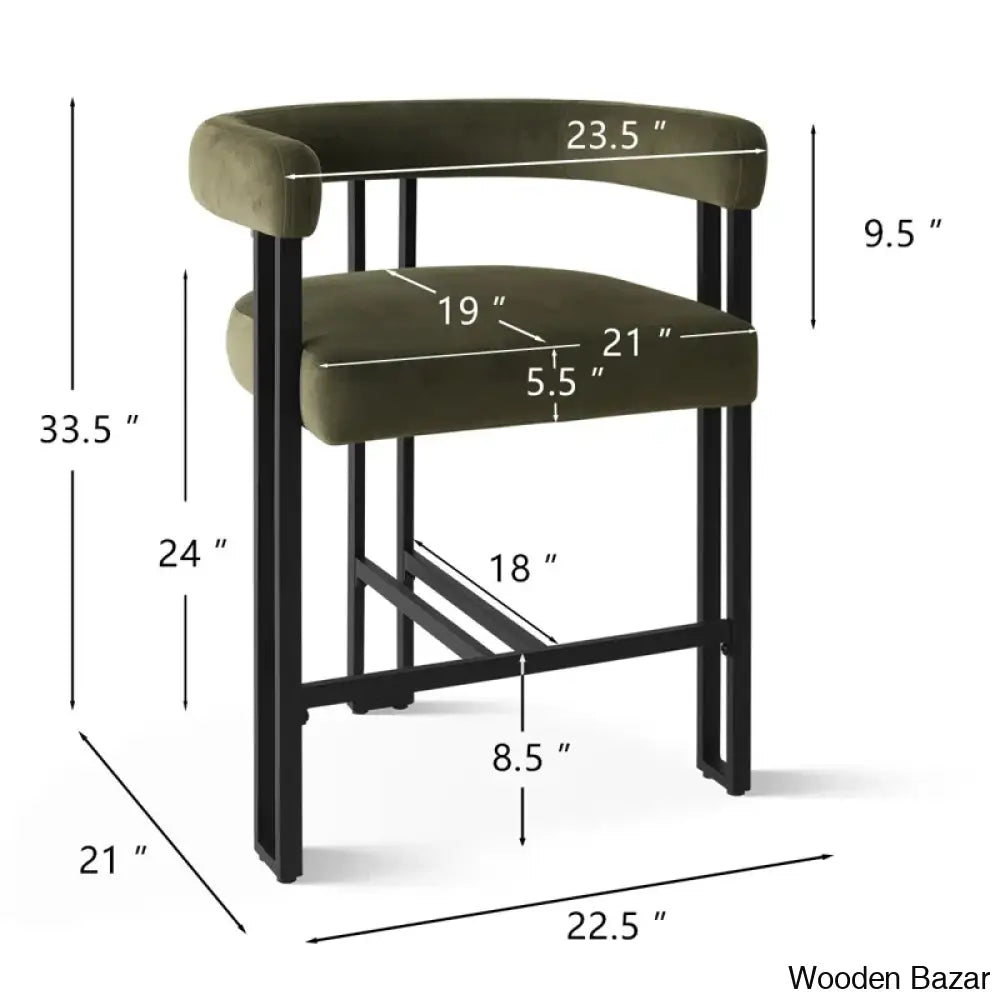 Colrainw Swivel Upholstered 24’’ Counter And Bar Stool With Metal Frame