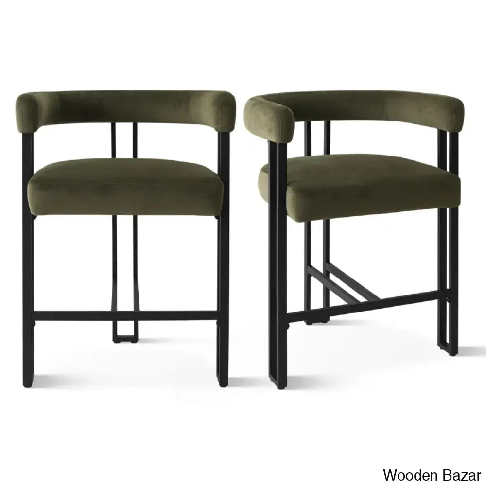 Colrainw Swivel Upholstered 24’’ Counter And Bar Stool With Metal Frame