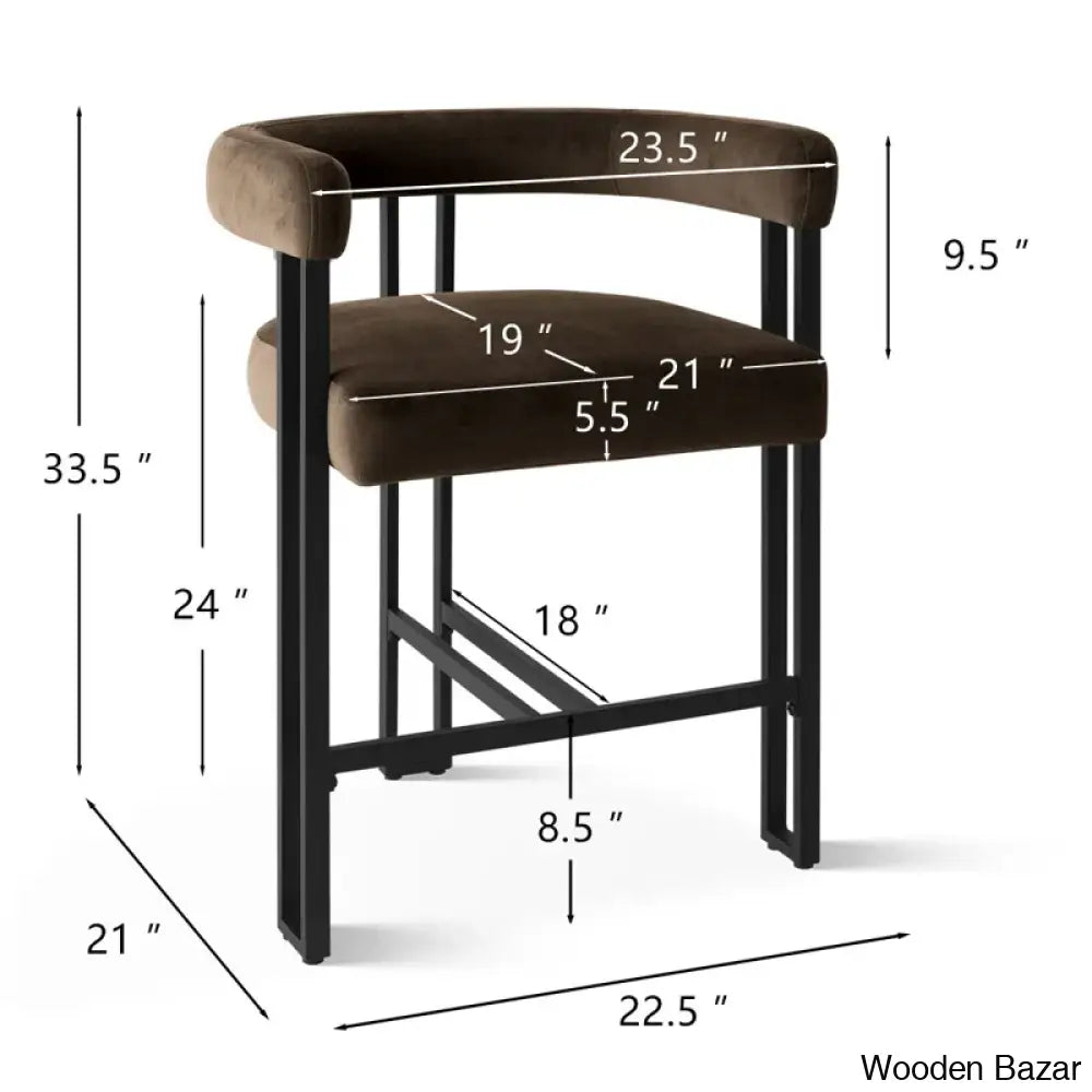 Colrainw Swivel Upholstered 24’’ Counter And Bar Stool With Metal Frame