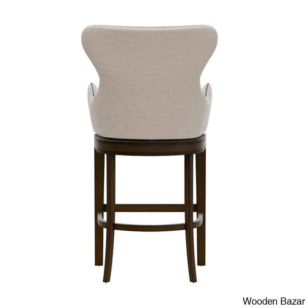 Conaryk Swivel Upholstered Counter Stool With Solid Wood Frame