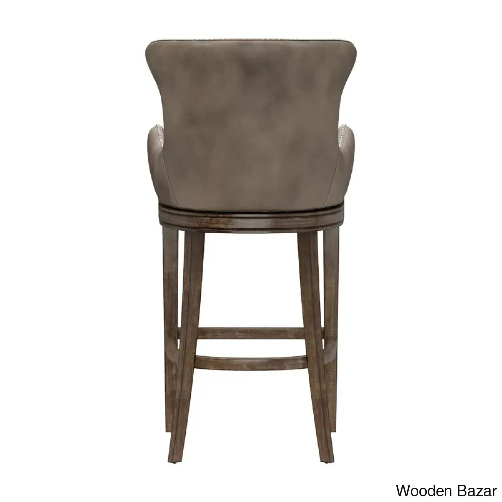 Conaryk Swivel Upholstered Counter Stool With Solid Wood Frame