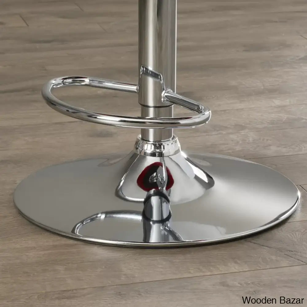 Contemporarylo Vinyle Swivel Rounded Orbit-Style Back Adjustable Height Counter And Bar Stool With