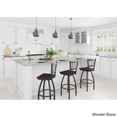 Contessaz Swivel Solid Wood Counter Bar & Extra Tall Stool