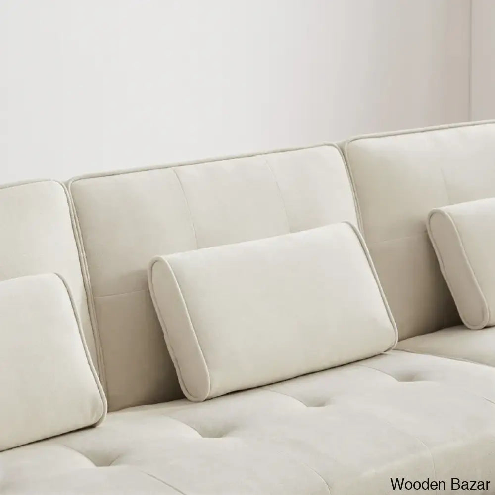 Convertible Sectional Sofa Sleeper Left Facing L-Shaped Counch For Living Room