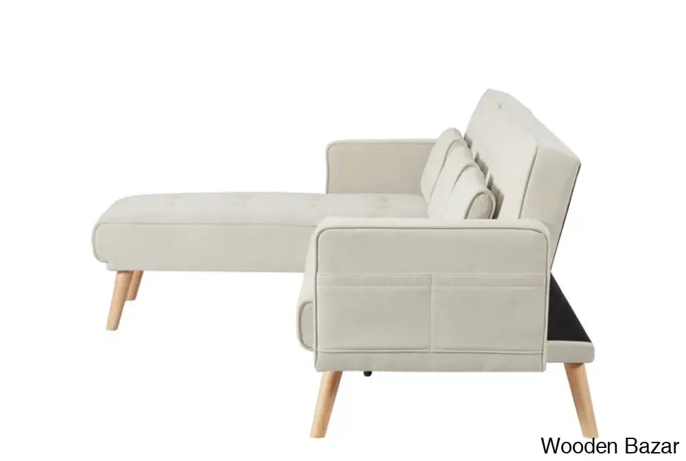 Convertible Sectional Sofa Sleeper Left Facing L-Shaped Counch For Living Room