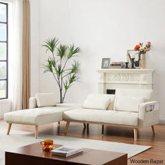 Convertible Sectional Sofa Sleeper Left Facing L-Shaped Counch For Living Room