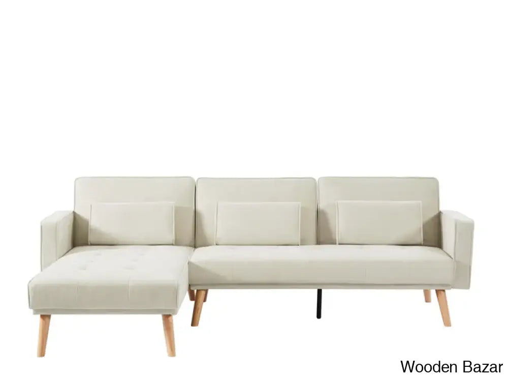 Convertible Sectional Sofa Sleeper Left Facing L-Shaped Counch For Living Room