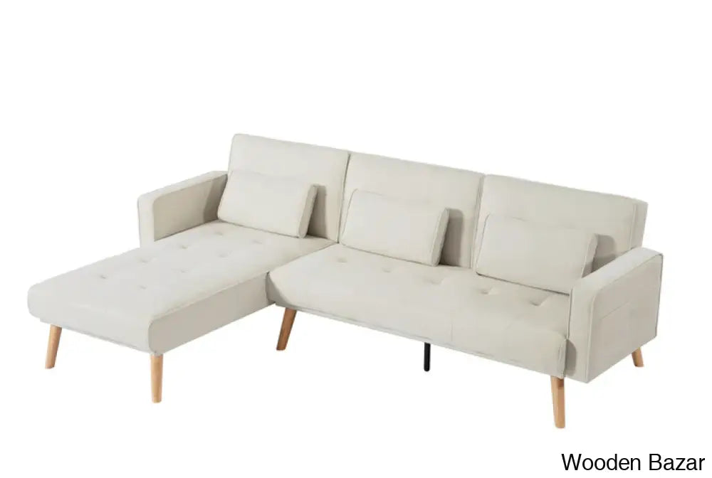 Convertible Sectional Sofa Sleeper Left Facing L-Shaped Counch For Living Room
