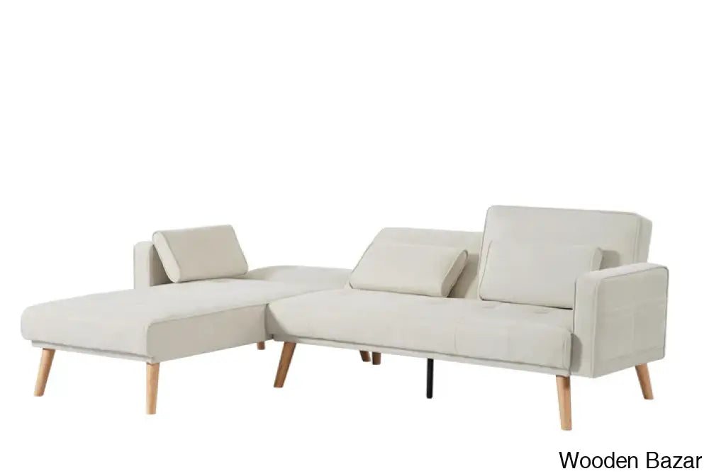 Convertible Sectional Sofa Sleeper Left Facing L-Shaped Counch For Living Room