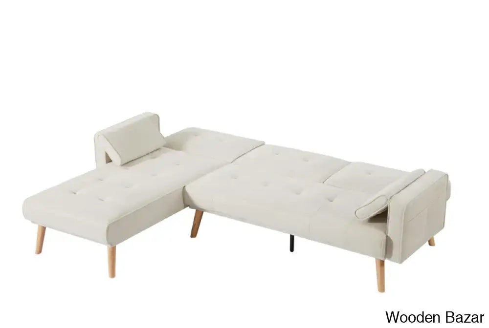 Convertible Sectional Sofa Sleeper Left Facing L-Shaped Counch For Living Room