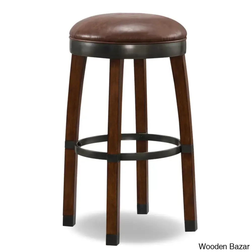 Coomeso Swivel Upholstered Counter And Bar Stool With Solid Wood Frame (Set Of 2)