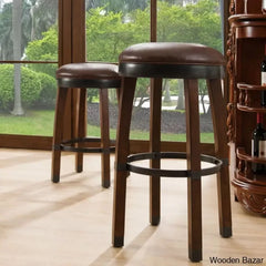 Coomeso Swivel Upholstered Counter And Bar Stool With Solid Wood Frame (Set Of 2) Sienna / Sable