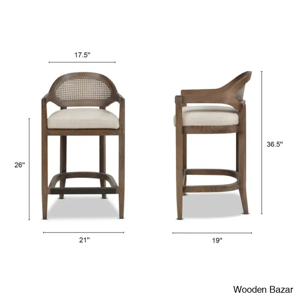 Copleys Swivel Cane Counter And Bar Stool