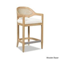 Copleys Swivel Cane Counter And Bar Stool Ivory Boucle / Bar 30.5’’