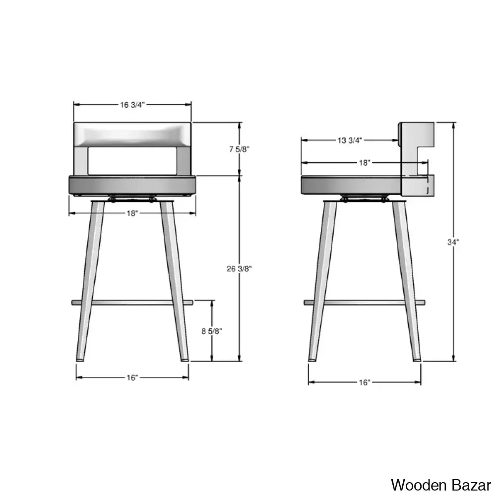 Cordas Swivel Upholstered Counter & Bar Stool