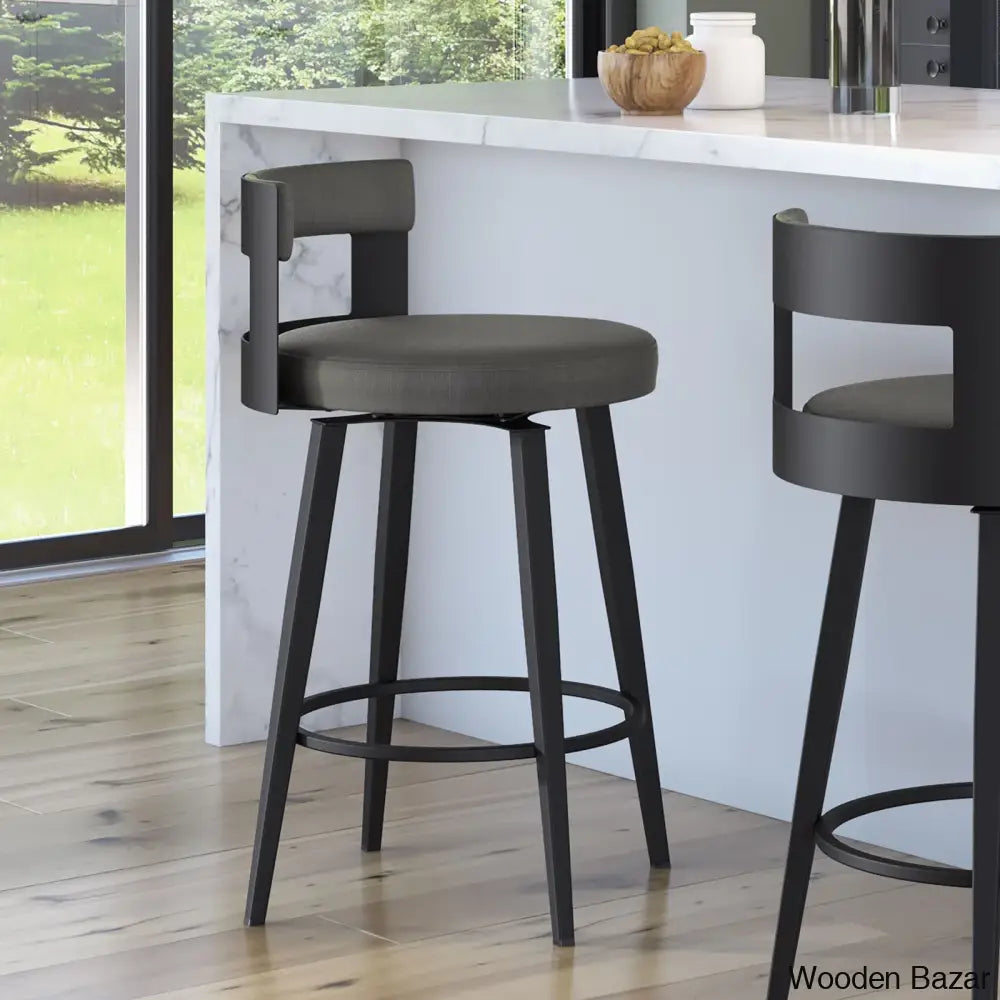 Cordas Swivel Upholstered Counter & Bar Stool