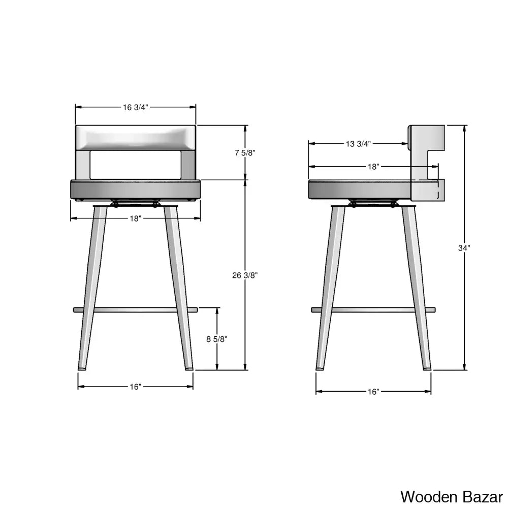 Cordas Swivel Upholstered Counter & Bar Stool