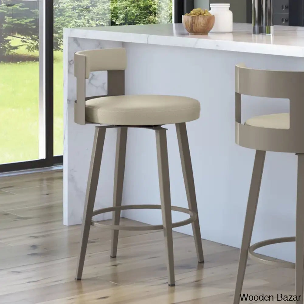 Cordas Swivel Upholstered Counter & Bar Stool