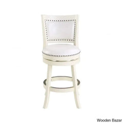 Coriyahz Swivel Upholstered Counter Stool With Solid Wood Frame Set Of 2