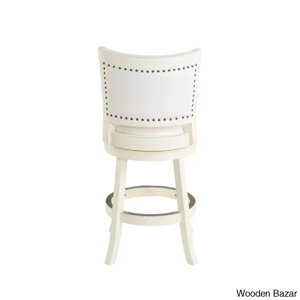 Coriyahz Swivel Upholstered Counter Stool With Solid Wood Frame Set Of 2