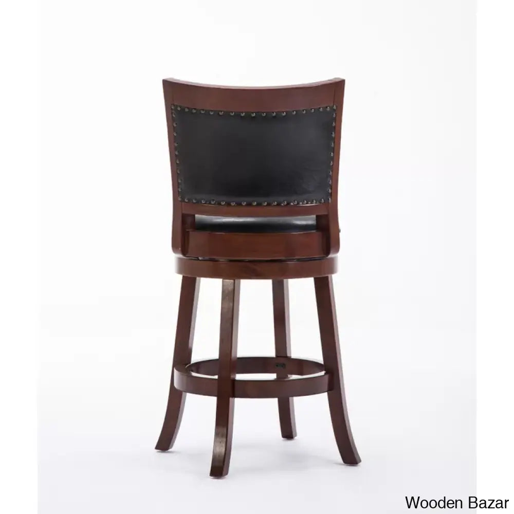 Coriyahz Swivel Upholstered Counter Stool With Solid Wood Frame Set Of 2