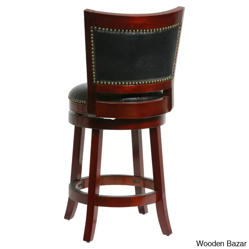 Coriyahz Swivel Upholstered Counter Stool With Solid Wood Frame Set Of 2