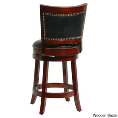 Coriyahz Swivel Upholstered Counter Stool With Solid Wood Frame Set Of 2