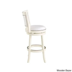 Coriyahz Swivel Upholstered Counter Stool With Solid Wood Frame Set Of 2