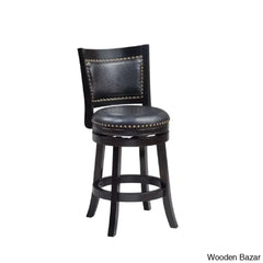 Coriyahz Swivel Upholstered Counter Stool With Solid Wood Frame Set Of 2