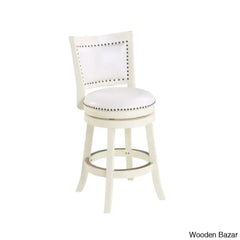 Coriyahz Swivel Upholstered Counter Stool With Solid Wood Frame Set Of 2