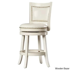 Coriyahz Swivel Upholstered Counter Stool With Solid Wood Frame Set Of 2
