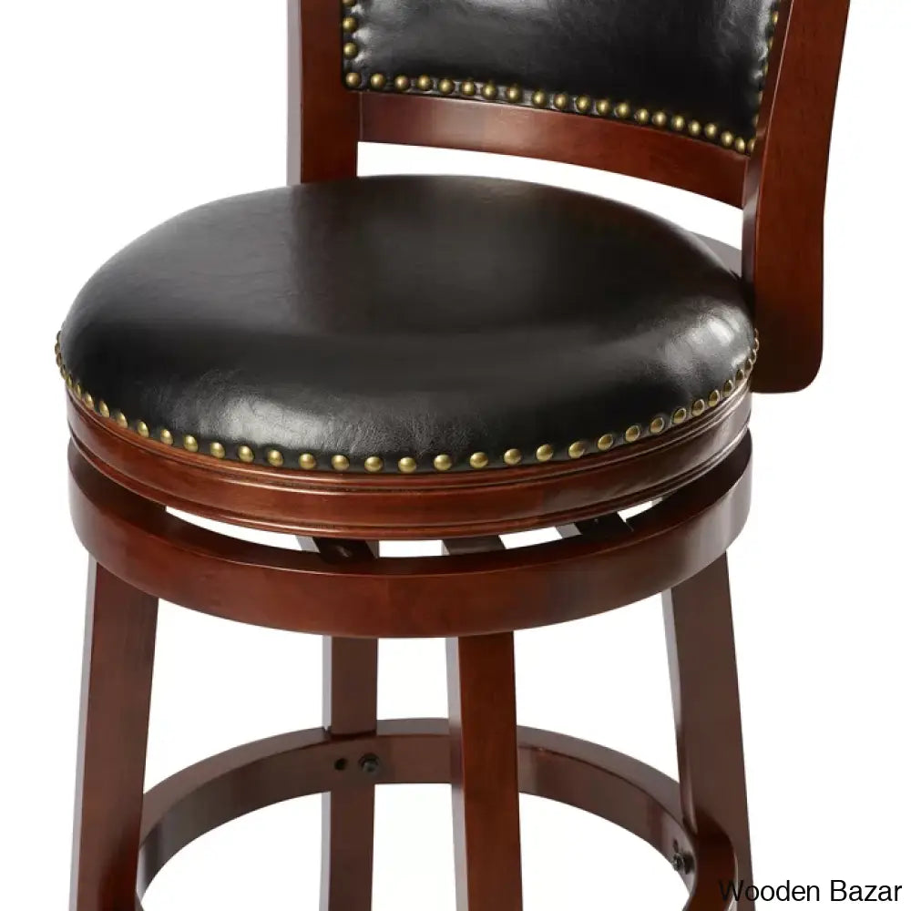 Coriyahz Swivel Upholstered Counter Stool With Solid Wood Frame Set Of 2