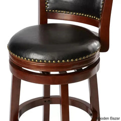 Coriyahz Swivel Upholstered Counter Stool With Solid Wood Frame Set Of 2