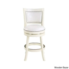 Coriyahz Swivel Upholstered Counter Stool With Solid Wood Frame Set Of 2