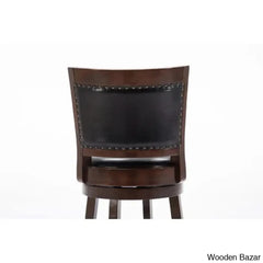 Coriyahz Swivel Upholstered Counter Stool With Solid Wood Frame Set Of 2