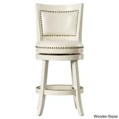 Coriyahz Swivel Upholstered Counter Stool With Solid Wood Frame Set Of 2