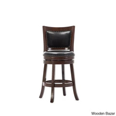 Coriyahz Swivel Upholstered Counter Stool With Solid Wood Frame Set Of 2