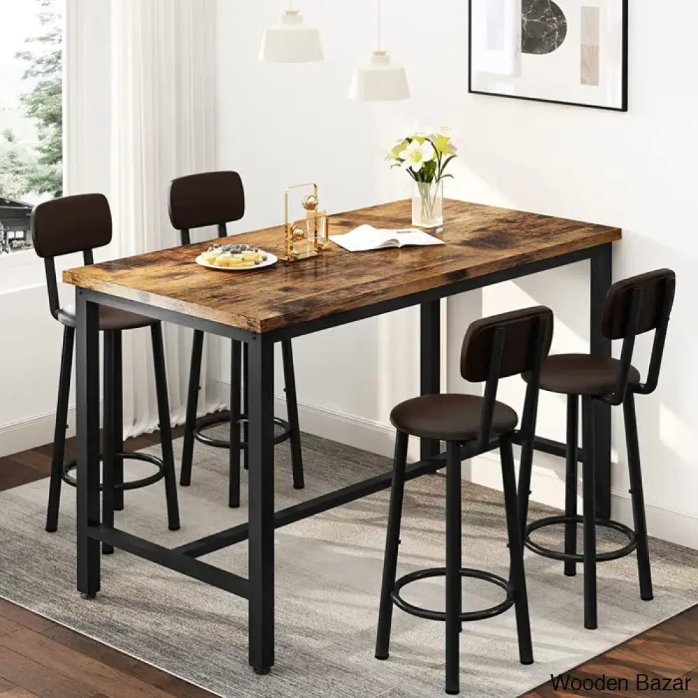 Corol Stylish 4 Seater Kitchen & Dining Room Set With Stools