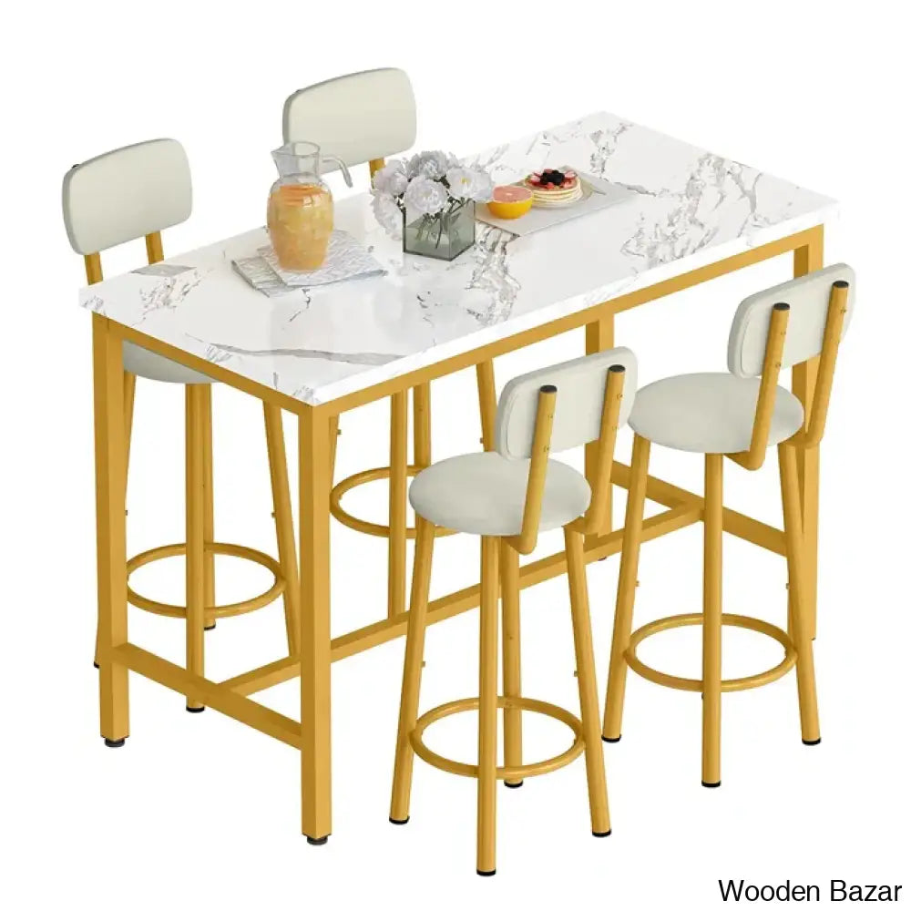 Corol Stylish 4 Seater Kitchen & Dining Room Set With Stools