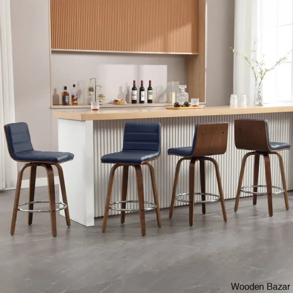 Corria Swivel Upholstered Counter & Bar Stool (Set Of 3)