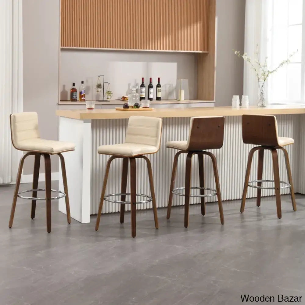 Corria Swivel Upholstered Counter & Bar Stool (Set Of 3)